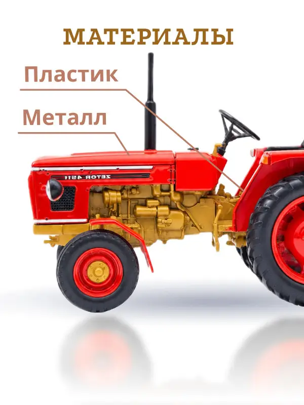Уценка. Hachette. Ашет Коллекция. Масштабная модель Трактора 1:43 ZETOR 4911