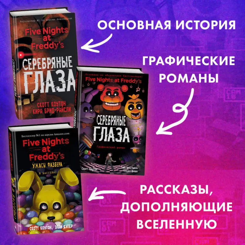 Уценка. Скотт Коутон, Кира Брид-Райсли, Клаудия Шрёдер. ФНАФ Серебряные глаза. Графический роман (#1)