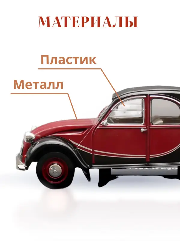 Hachette. Ашет Коллекция. Масштабная модель 1:24 Citroen 2CV 6 Charleston 1982
