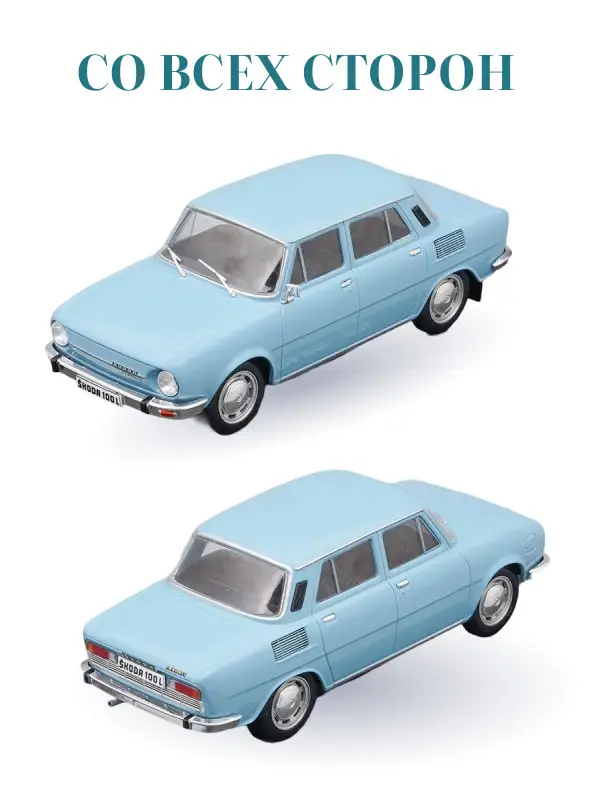 Hachette. Ашет Коллекция. Масштабная модель 1:24 Skoda 100L - 1974