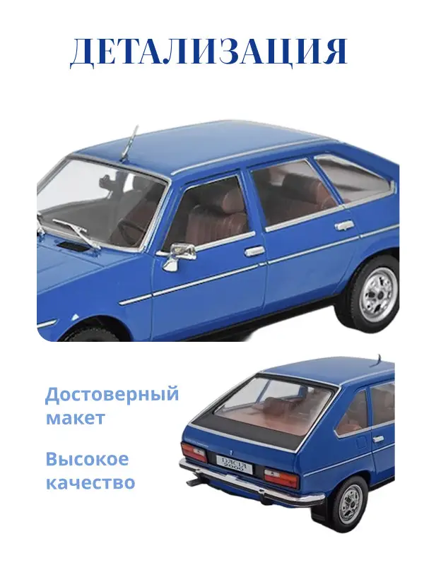 Hachette. Ашет Коллекция. Масштабная модель 1:24 Dacia 2000 1981