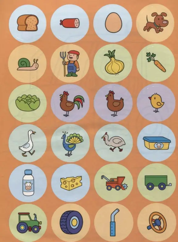 Раскраска с наклейками "На ферме. On the farm"